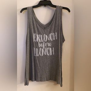Gray Sleepwear Brunch Before Lunch Tank Womens Size M
